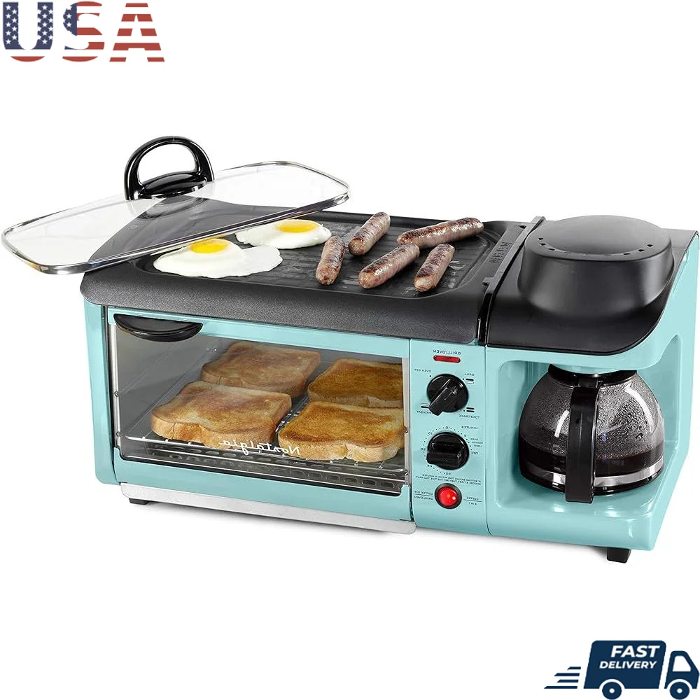 3 في 1 محطة الإفطار صانع القهوة فرن محمصة الشواية آلة الإفطار العائلية أجهزة المطبخ المدمجة متعددة الوظائف