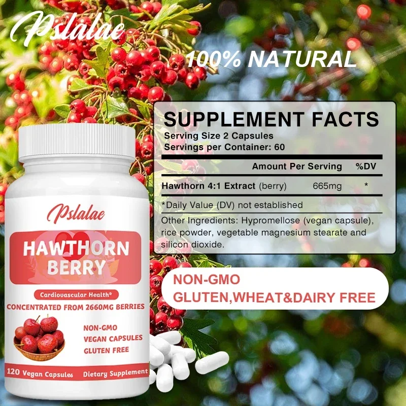 Hawthorn Berry - Digestive and Heart Health Supplement, Boosts Immune System, Non-GMO, Gluten Free