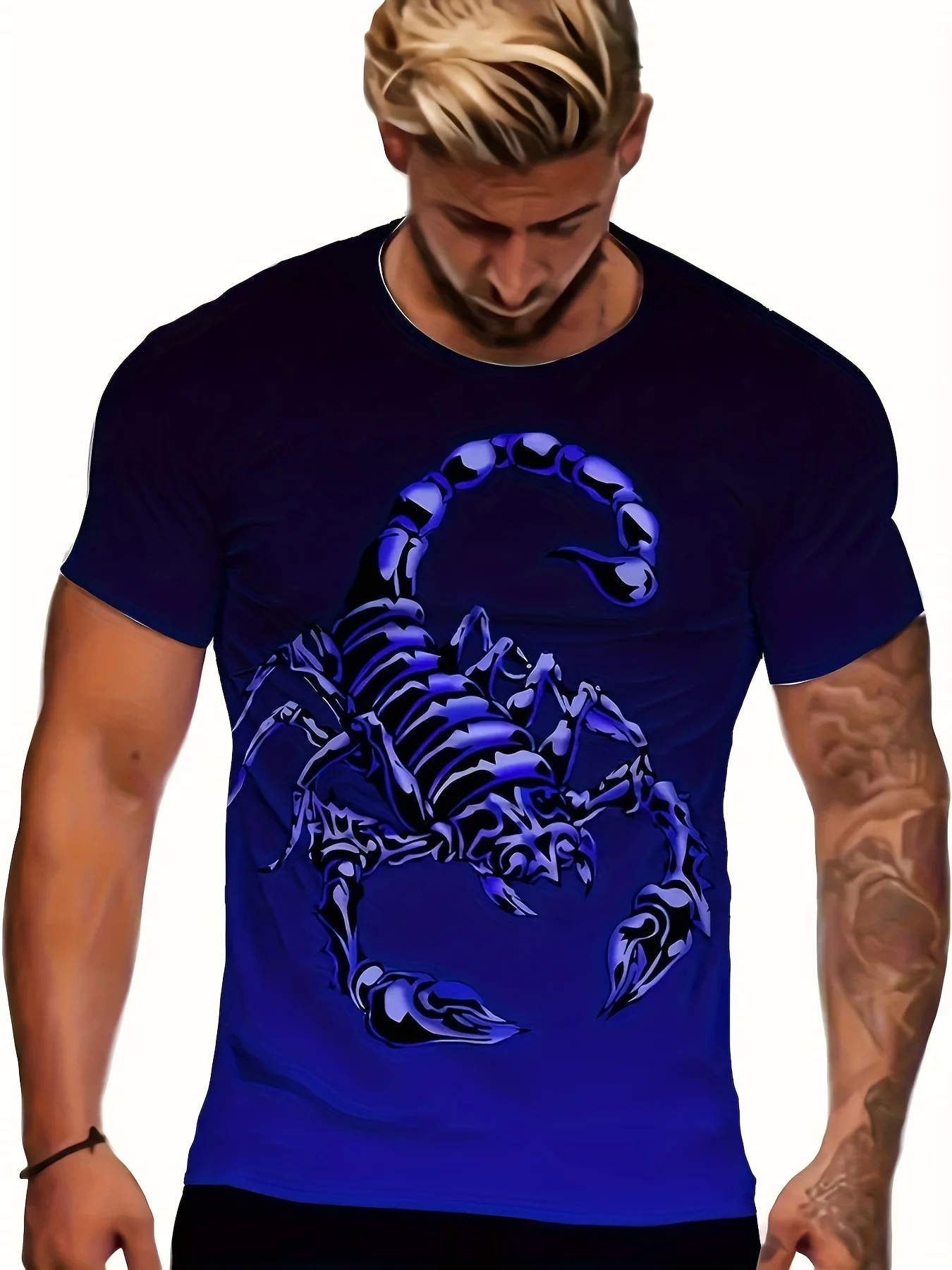 Scorpion Men's T-shirt 3D Printing T-shirt Summer Men's Wear New Short-sleeved Fashion Men's T-shirt Oversized Men's Clothing