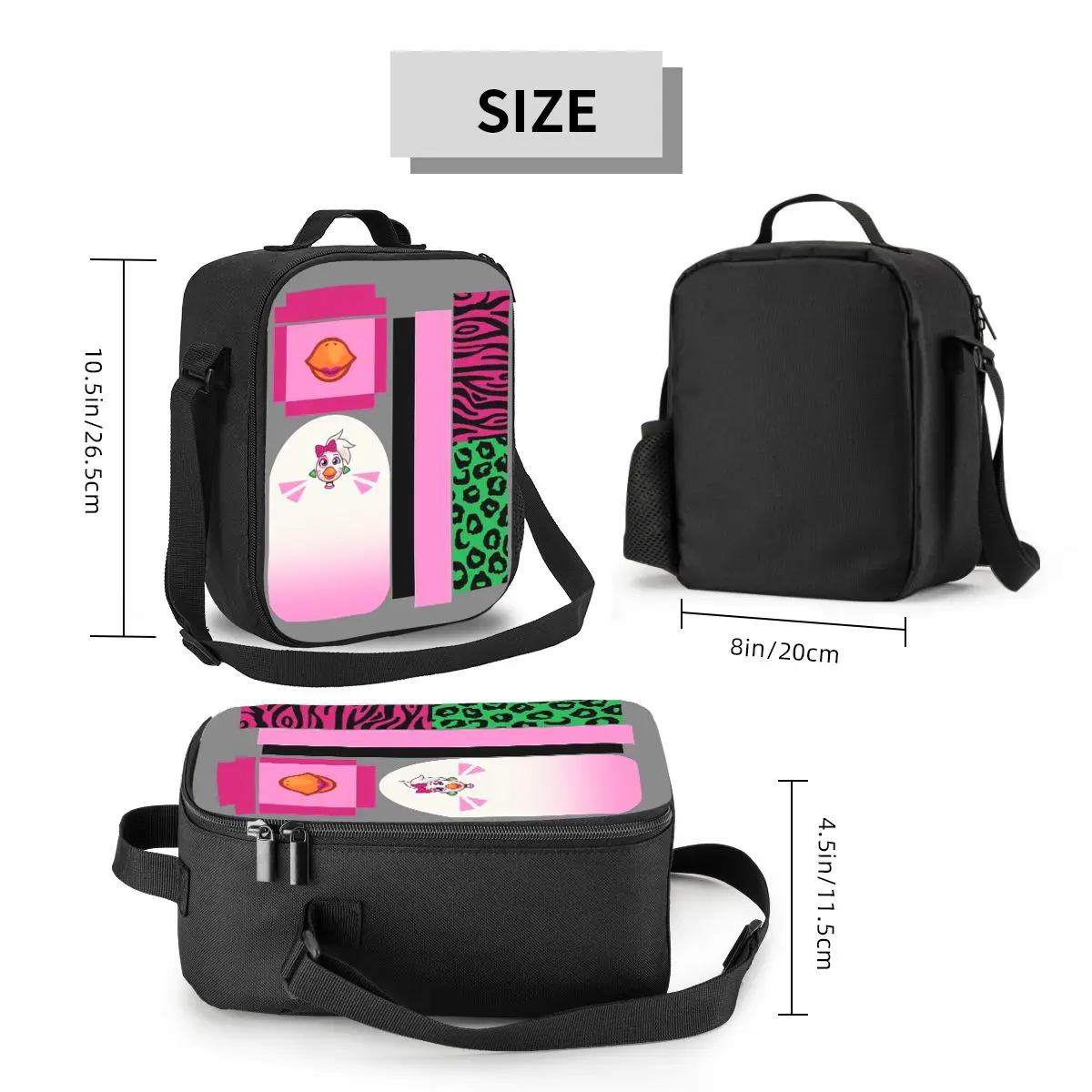 Glamrock Chica Fazbear أكياس الغداء الترفيه معزول بينتو صندوق مقاوم للماء حقيبة الغداء مانعة للتسرب نزهة أكياس حقيبة للحفاظ على البرودة #2