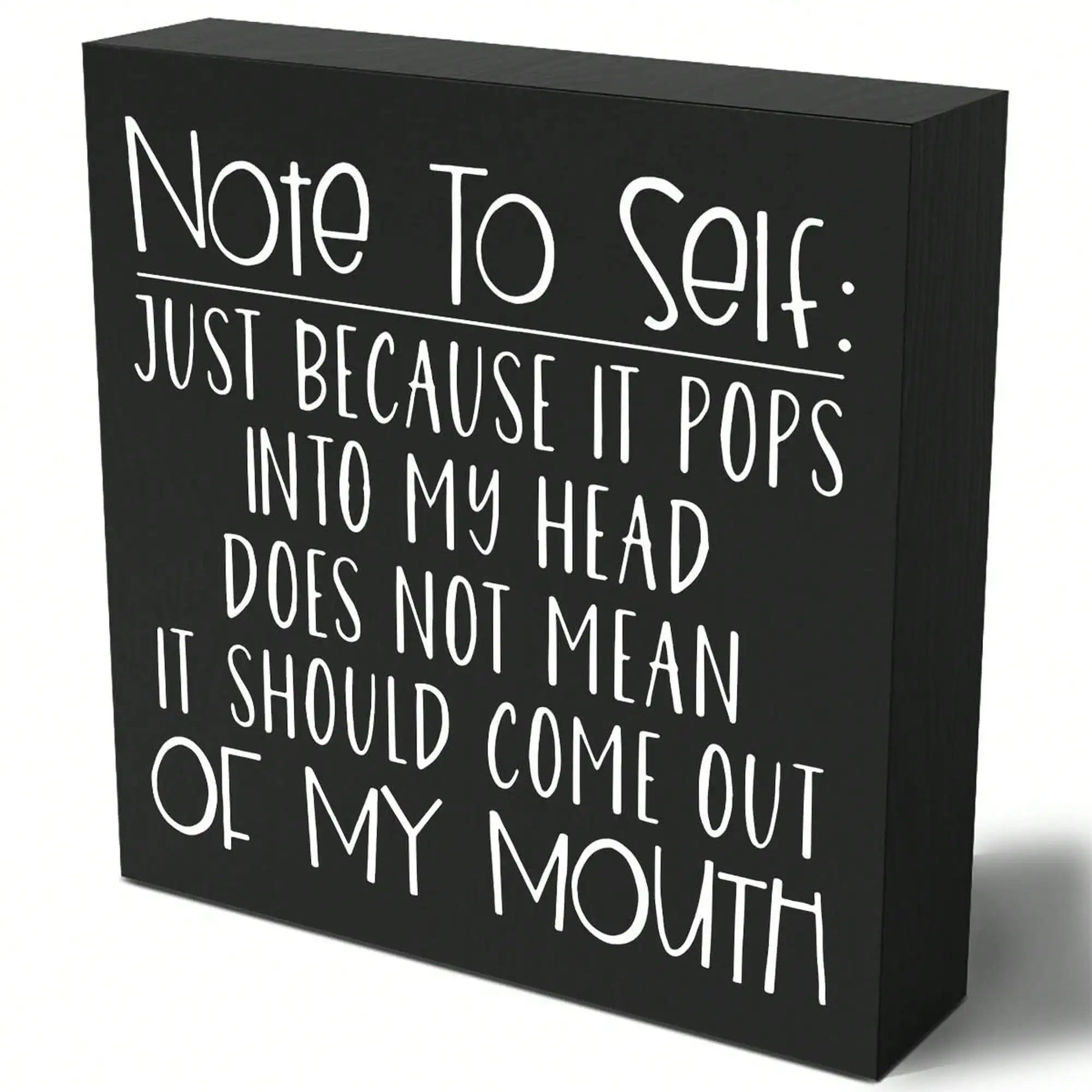 Humorous And Satirical Wooden Box Sign, A Diary Entry, A Flash Of Inspiration, Rustic Art Style, Suitable For Home Storage Shelves And Desk Decorations, 5 X 5 Inches.