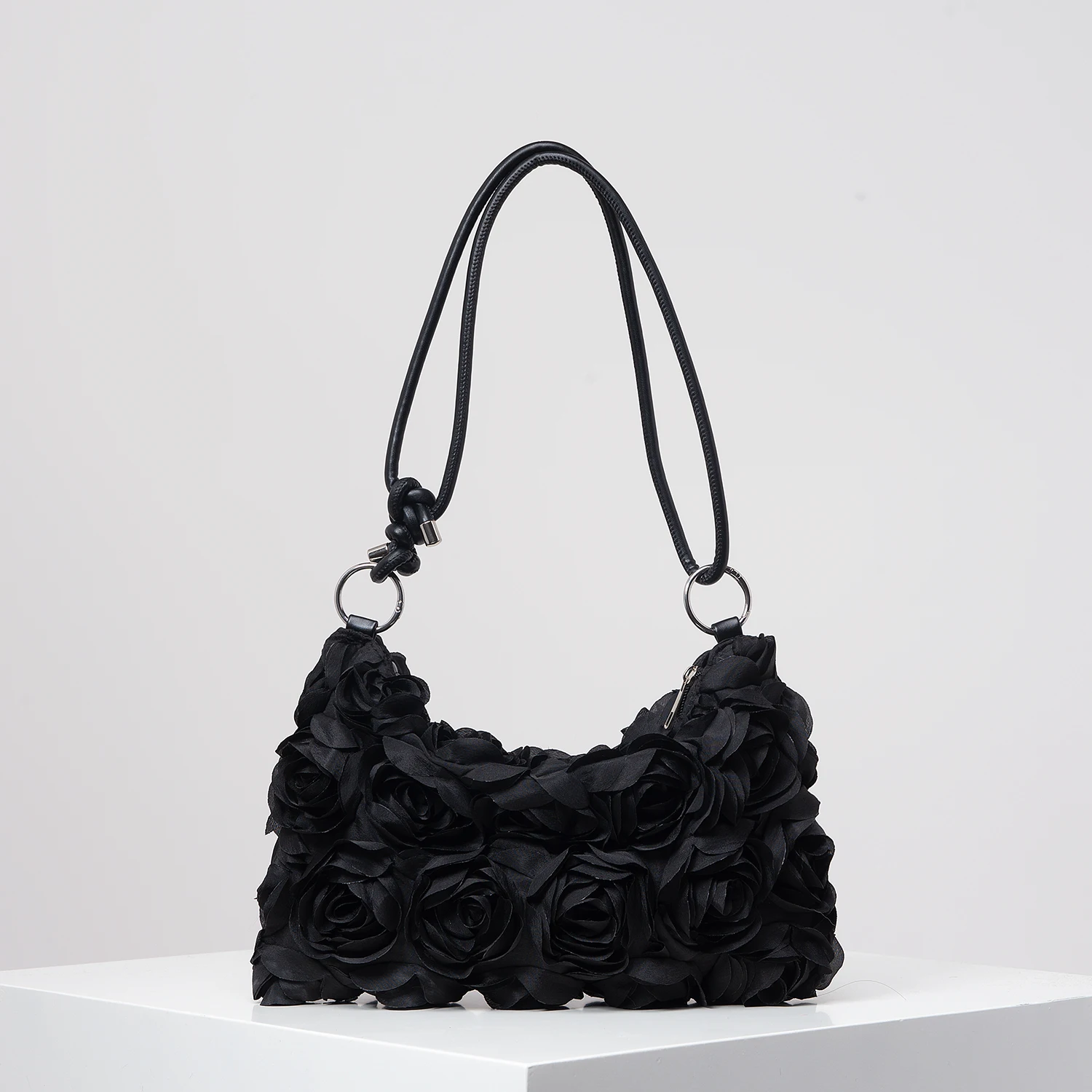 Elegante bolso de hombro estéreo con flores rosas, artículo de boda, bolso de noche elegante para mujer, bolso de mujer, vestido de fiesta para mujer, bolso de novia (patrón aleatorio)