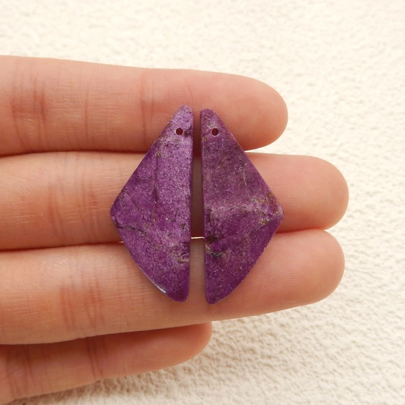 

Серьги-треугольники ручной работы из натурального камня, уникальные фиолетовые украшения для вечеринок, аксессуары для самостоятельного изготовления, для женщин, 32x13x2 мм, 2,5 г