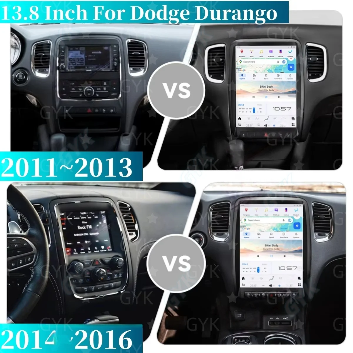 13.8 inch Android 13.0 Radio Multimedia Player For Dodge Durango 2011-2016 carplay GPS Stereo touch screen Head Unit Stereo DSP