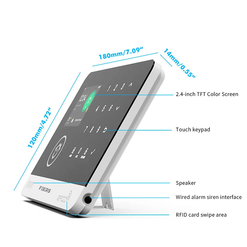 نظام إنذار FUERS للمنزل الذكي WIFI GSM Tuya إنذار أمان ذكي مضيف سرقة مع مستشعر حركة الباب كاميرا IP صفارة الإنذار