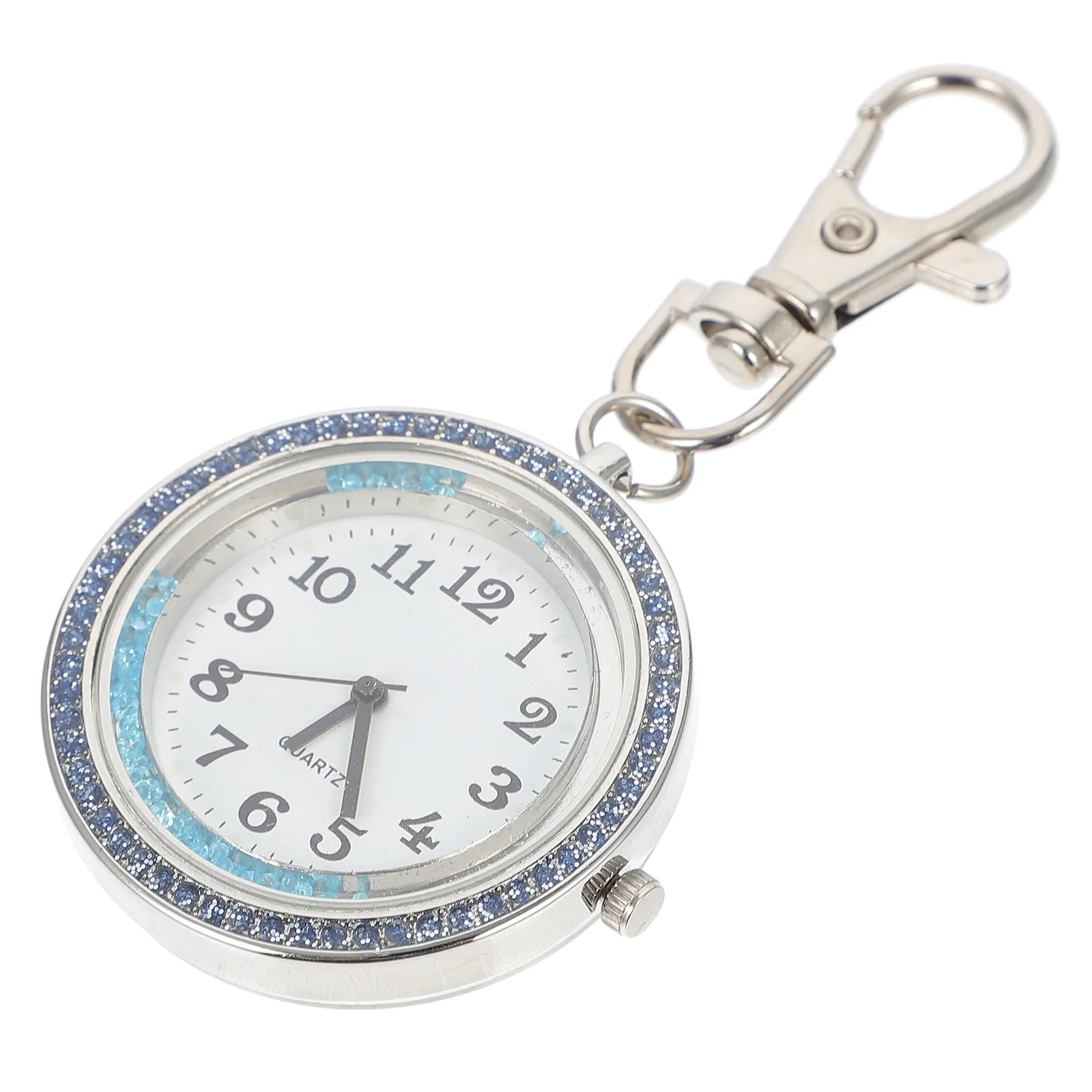 

1pc Rhinestone Pocket Watch Hanging Keychain Quartz Timepiece For Nurses Doctors Students Vintage Style Durable Gift Idea