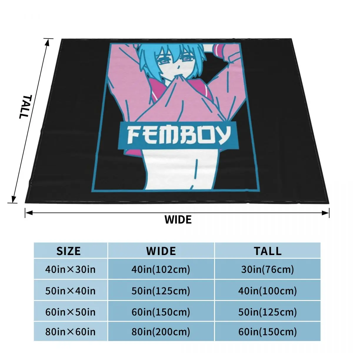 Femboy Aesthetic Pastel Gay Yaoi Anime Boy Crossdressing Throw Blanket Stuffed Blankets For Sofa Thin Luxury Thicken Blanket