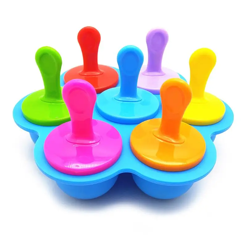 7-Cell Silicone Mini Ice Pops Mold Ice Cream Ball Lolly Maker Popsicle Mould Kitchen Supplies