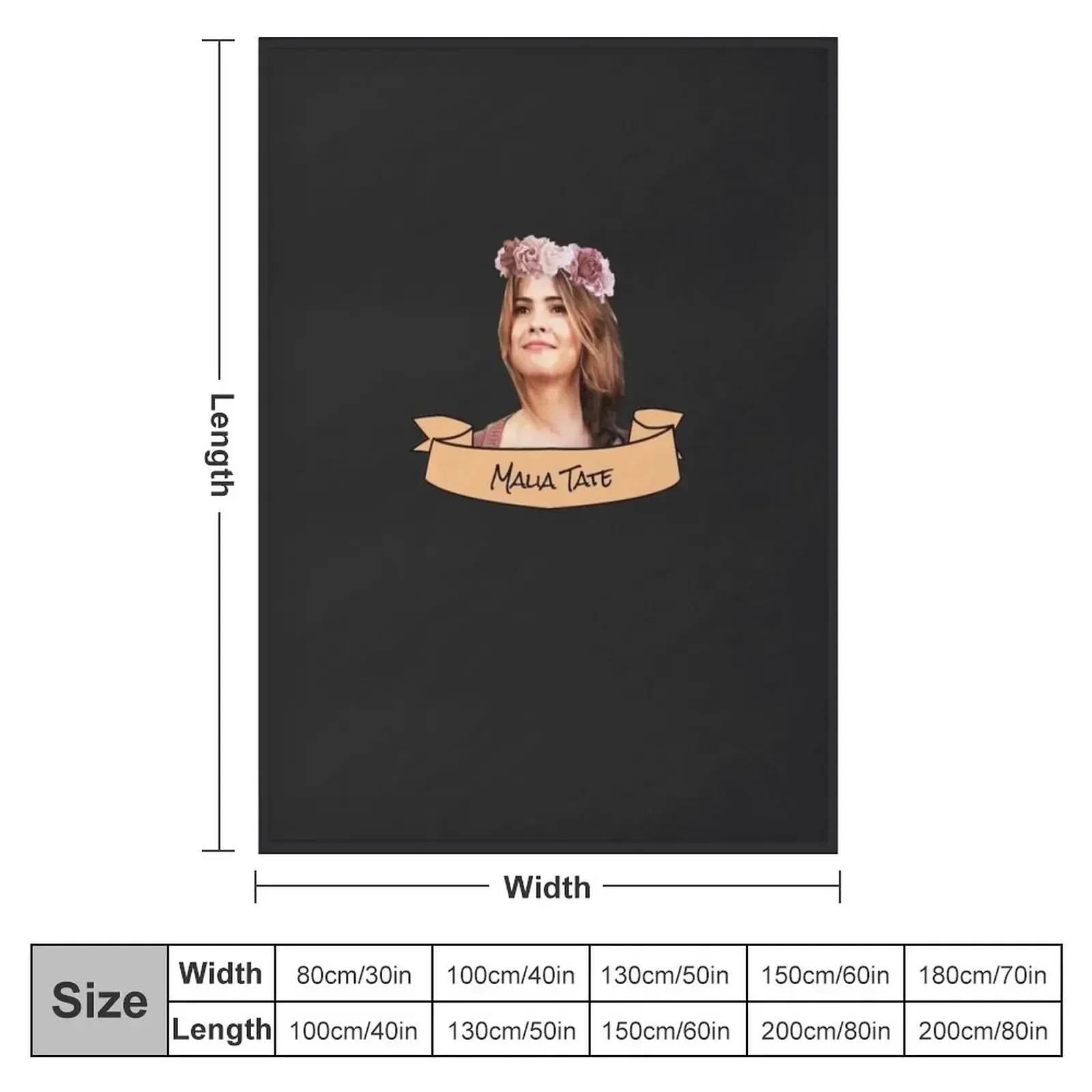 malia tate flower crown sticker Sticker Throw Blanket couch cozy soft plush fuzzy picnic outdoor blanket