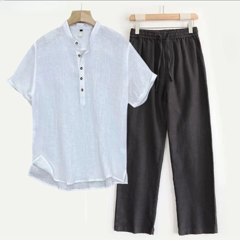 White top + black pants