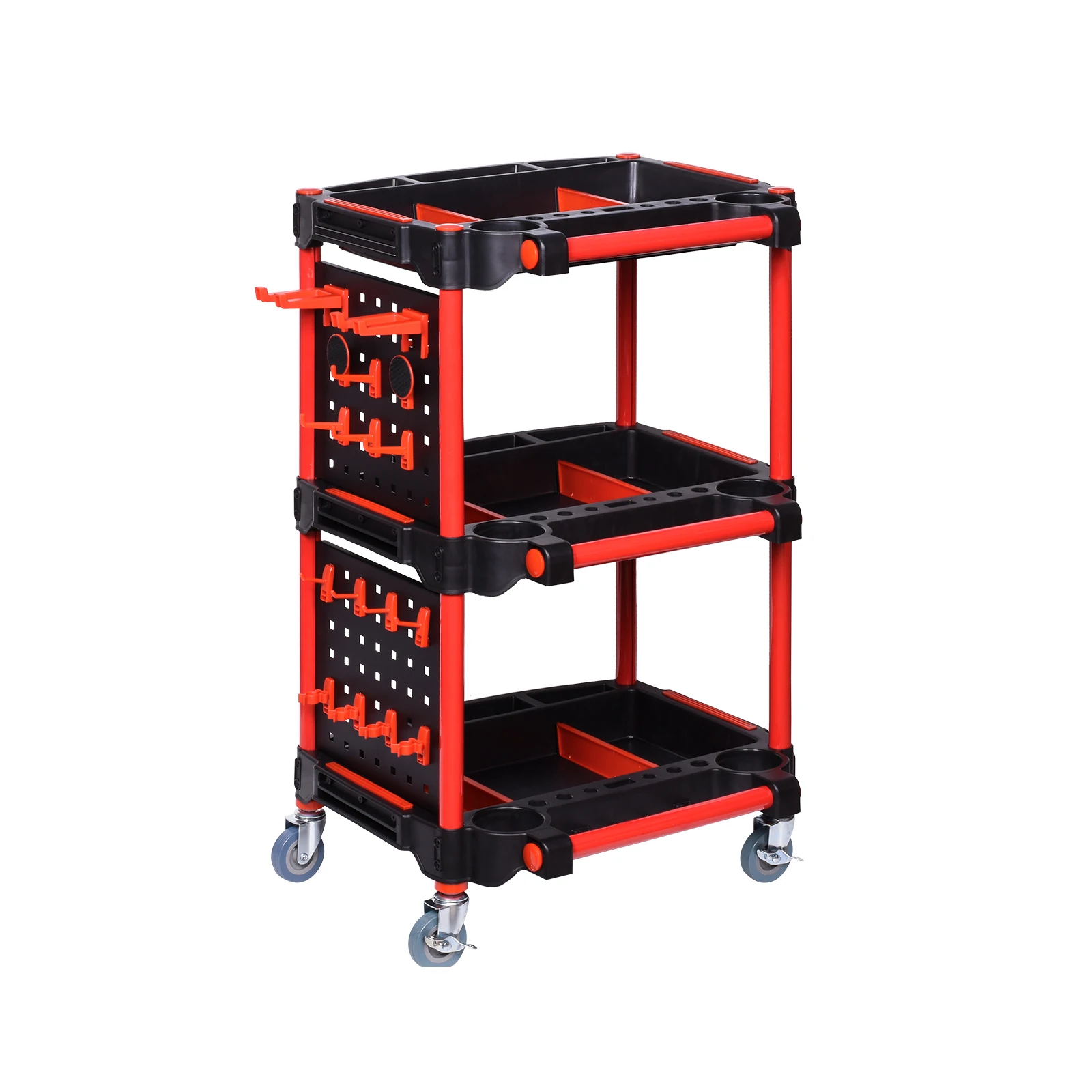 Hot-selling Hairdressing Rolling Storage 3 Layer Platform Hand Plastic Tool Trolley Workshop Cart Wheel Stainless Steel