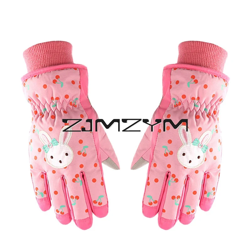 New Winter Outdoor Ski Gloves Sweet Cute Windproof Waterproof Warm Cotton Gloves