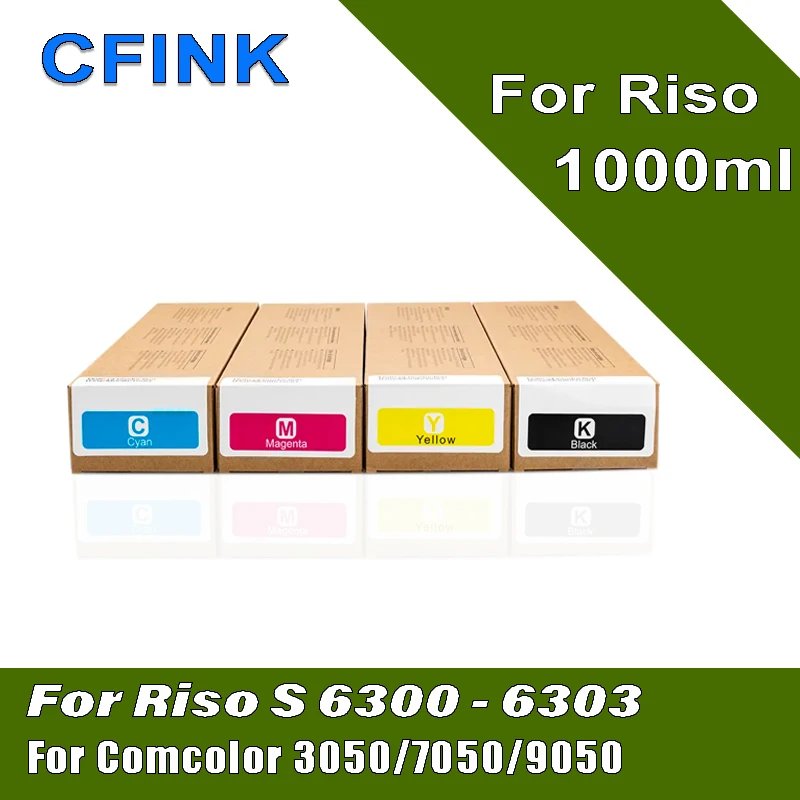 CFINK Compatible Ink Cartridge with Pigment Ink for Riso Comcolor 3050 7050 9050 for Riso S-6300 S-6301 S-6302 S-6303 with Chip