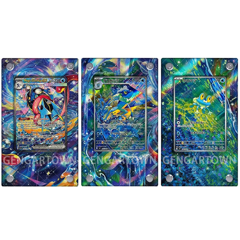 New Pocket Monster Card Display Stand Anime PTCG Frogadier Froakie Greninja Collection Card Frame Acrylic DIY Toy Gift