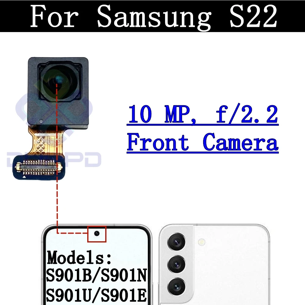 Back Camera Cover Lens For Samsung Galaxy S22 5G SM-S901 Telephoto + Wide + Main Front Rear Camera Module Flex Parts