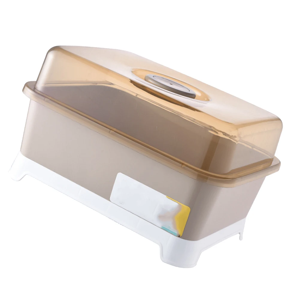 

Dish Rack Storage Box Water Draining Kitchen Sink Bowl Drying Shelf Tableware Box Lid Organizer Drain Basket PP Material