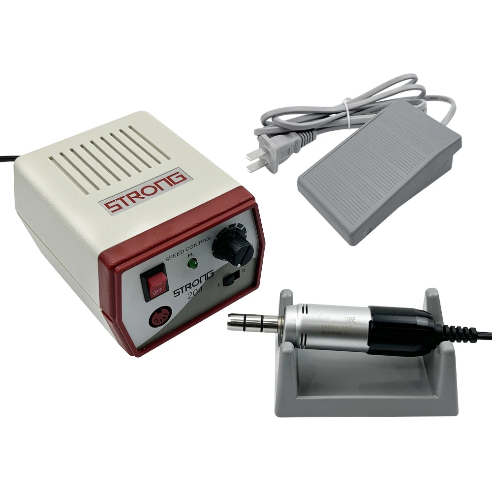 Dental Mircomotor STRONG 204 Micro Motor+108E Handpice Dental Lab Equipment with 204 Handle Grinder Power Hand Tools