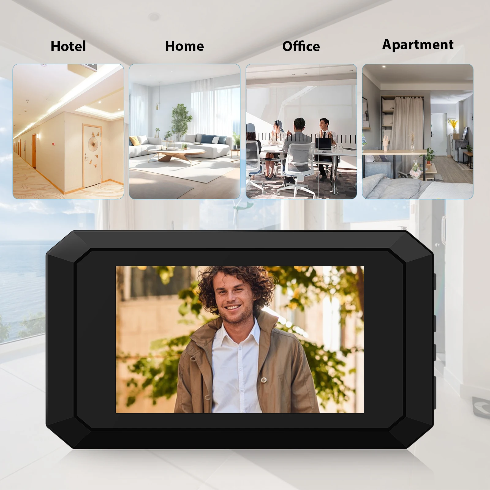 3.97-inch Peephole Camera for Apartment Door 2MP LCD Digital Peephole Viewer 120 Degree Color Infrared Camera 1080P Door Monitor