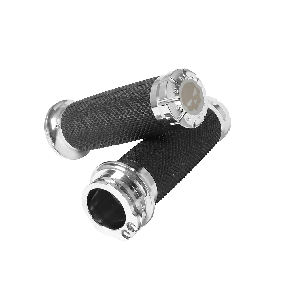 Motorcycle 1.25'' Universal Rubber Hand Grips CNC Handlebar For Harley Sportster 883 1200 Iron XL VRSC Touring Dyna Softail