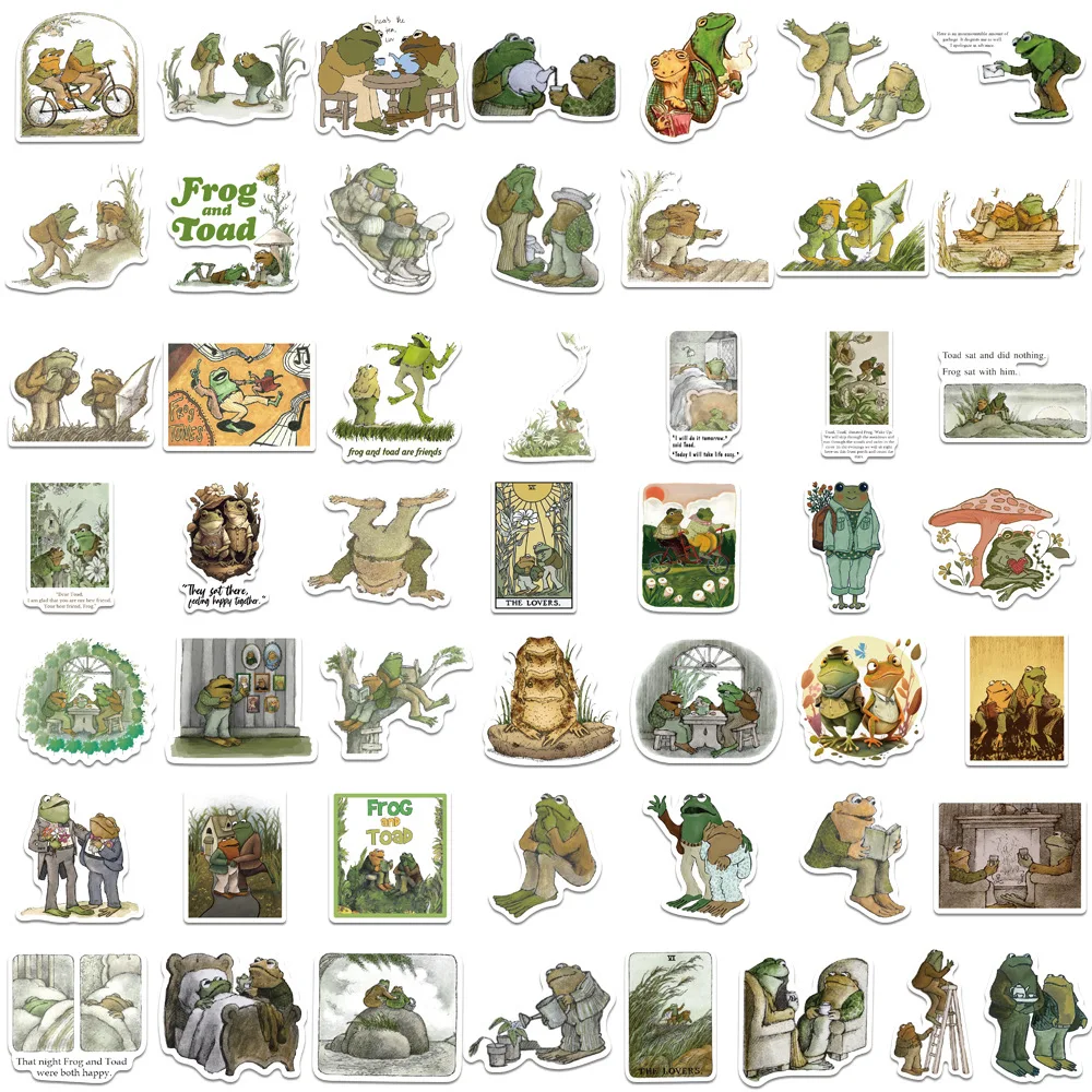 10/30/50PCS Cartoon Frog and Toad Sticker Graffiti Luggage Helmet Car Water Cup Guitar DIY Wall Sticker Toy Decoration Wholesale