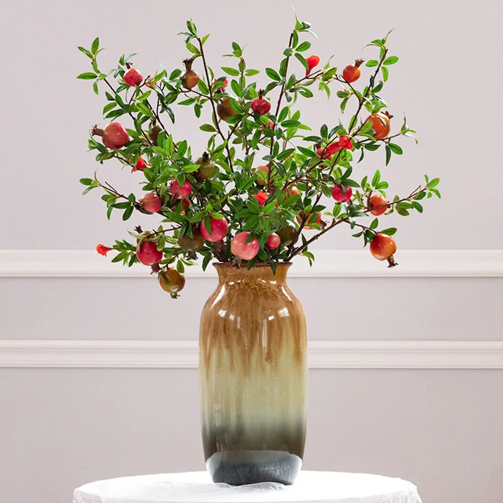 

1Pcs Artificial Pomegranate Berry Branch Red Realistic Simulation Decoration for Home Wedding Office Floral Arrangement