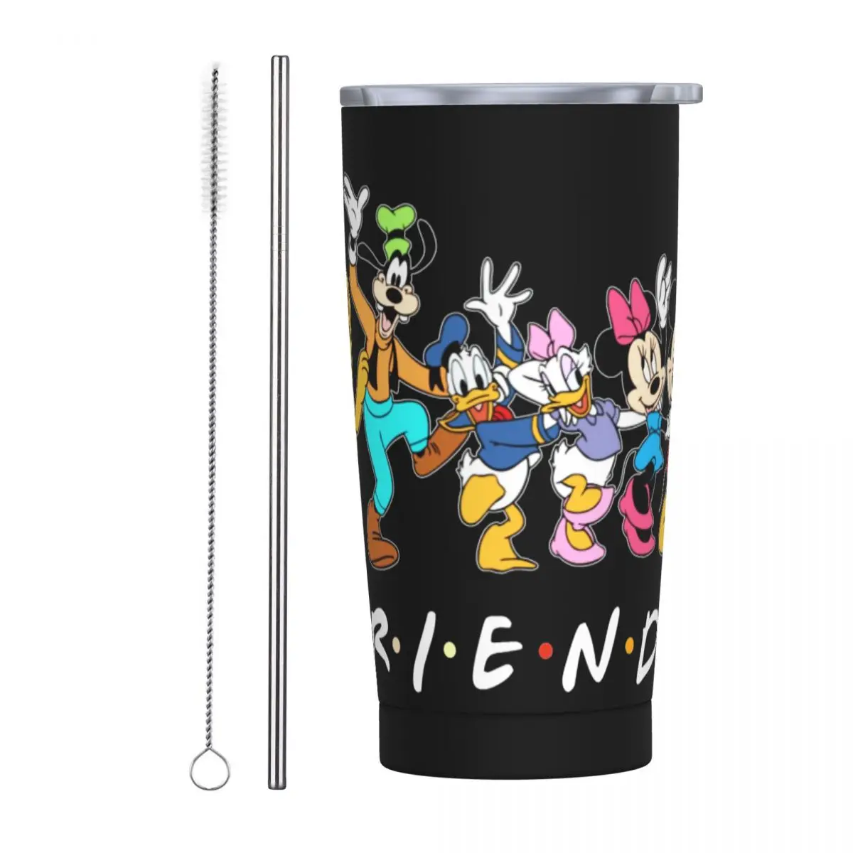 Donald Duck Goofy Tumbler With Straw Stainless Steel Minnie Mickey Mouse Mug Vacuum Insulated for Cold Or Hot 20oz