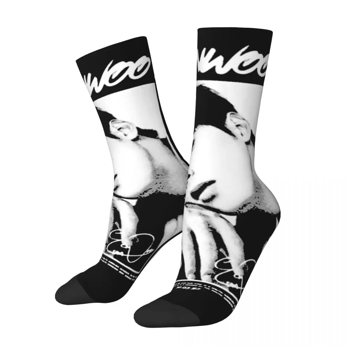 Casual Cha Eun Woo Astro Sports Socks Kpop Polyester Middle Tube Socks for Unisex Breathable