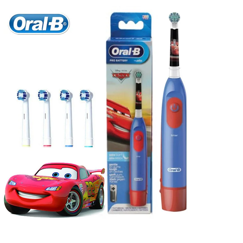 Oral B Electric Toothbrush Rotary Clean Extra Soft Bristle for Kid 2 Min Timer Waterproof Teeth Brush + Replacement Brush Refill