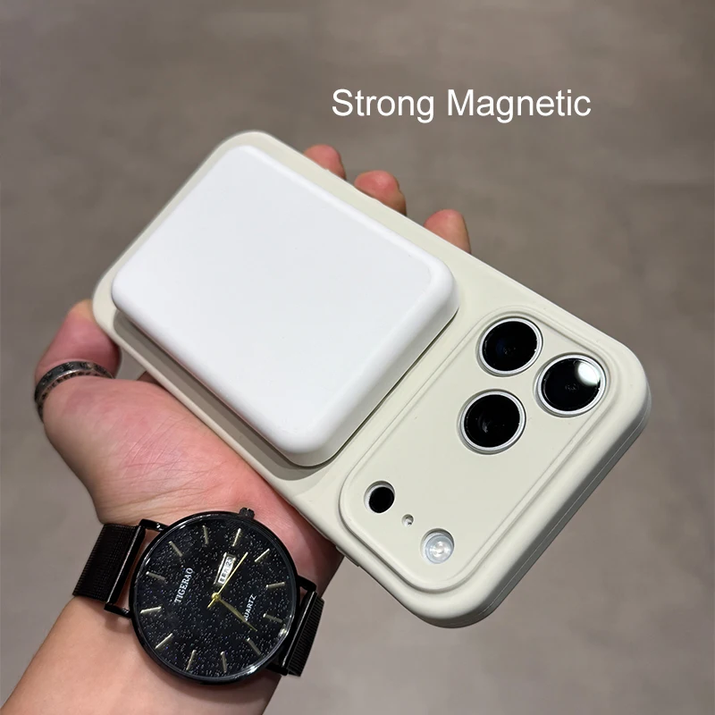 Metal Magnectic Kickstand Case for iPhone 17 Air 16 15 14 Plus 13 12 Pro Max 11 For Magsafe Charge Liquid Silicone Soft Cover