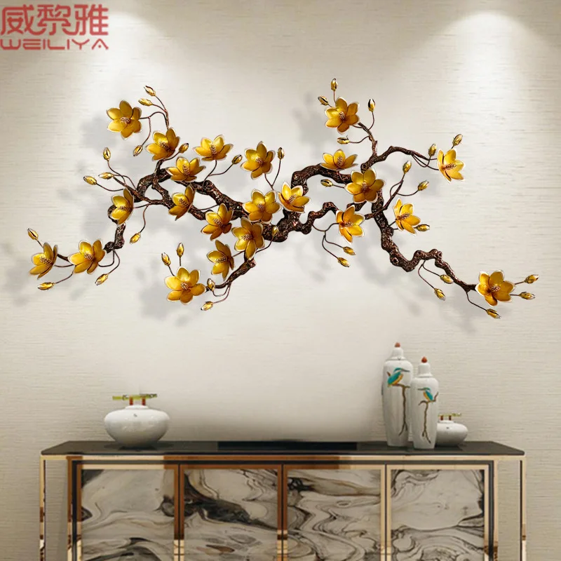 European wrought iron creative soft homehotel magnolia living room wall decoration