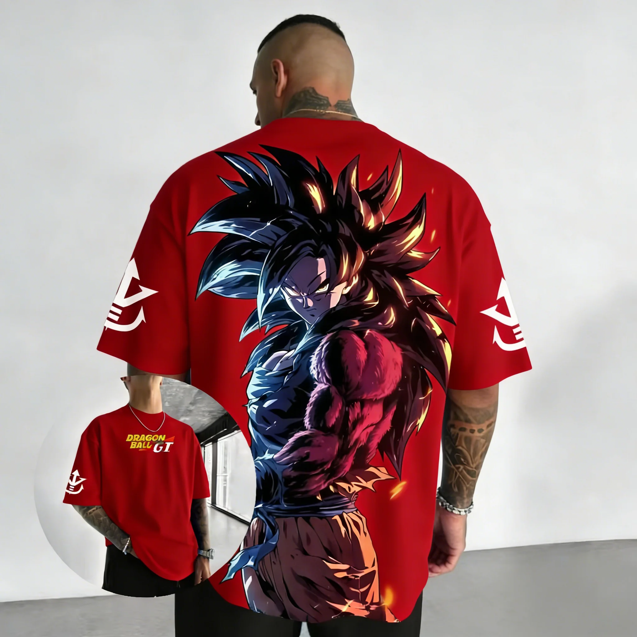 Dragon Ball GT Anime Cotton T-shirt 2026 Summer New Super Saiyan 4 Printed Men's Hip Hop Oversized Casual Short Sleeve Top view 3