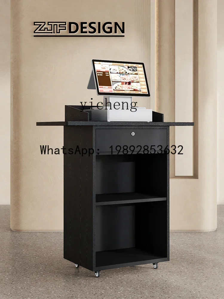 b2 Shop Black Reception Desk Mobile Reception Desk Restaurant Consultation Shopping Guide Small Reception Desk