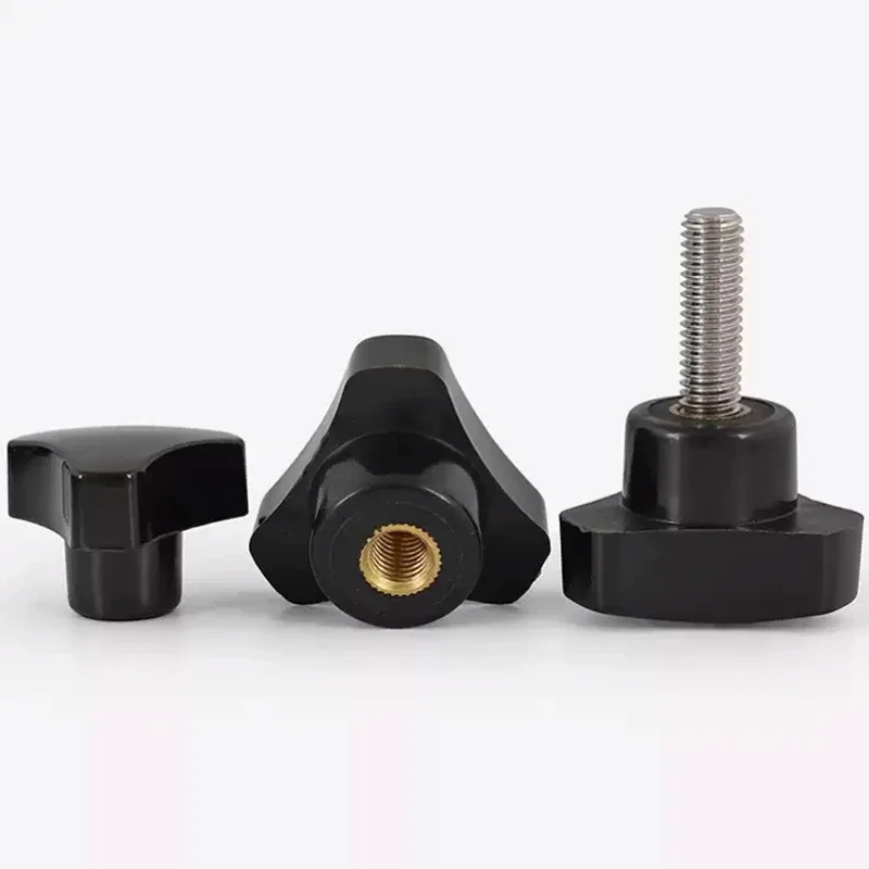 M4-M8 304 Stainless Steel Hand Screws | Arc Knob Triangle Bakelite Handle | High-Quality Rotating Rubber Head Bolts