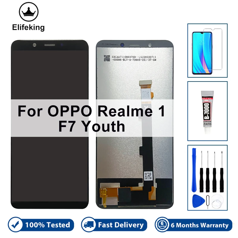 

6,23 "экран для OPPO F7 Youth Realme 1 CPH1861 CPH1859T ЖК-дисплей, сенсорная панель, дигитайзер в сборе, замена 100% тестирование
