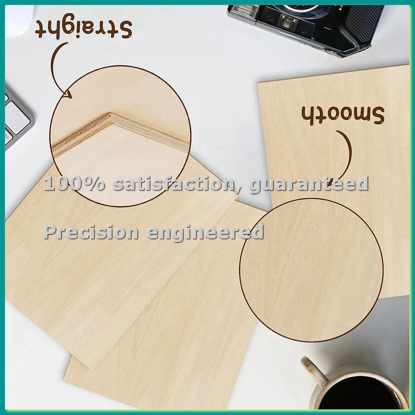10 x Plywood Panels , A3 Wooden Panel, Fretsaw Wood for DIY Woodworking, Laser Processing, Model Making,400 x 300 x 2 mm-A14I