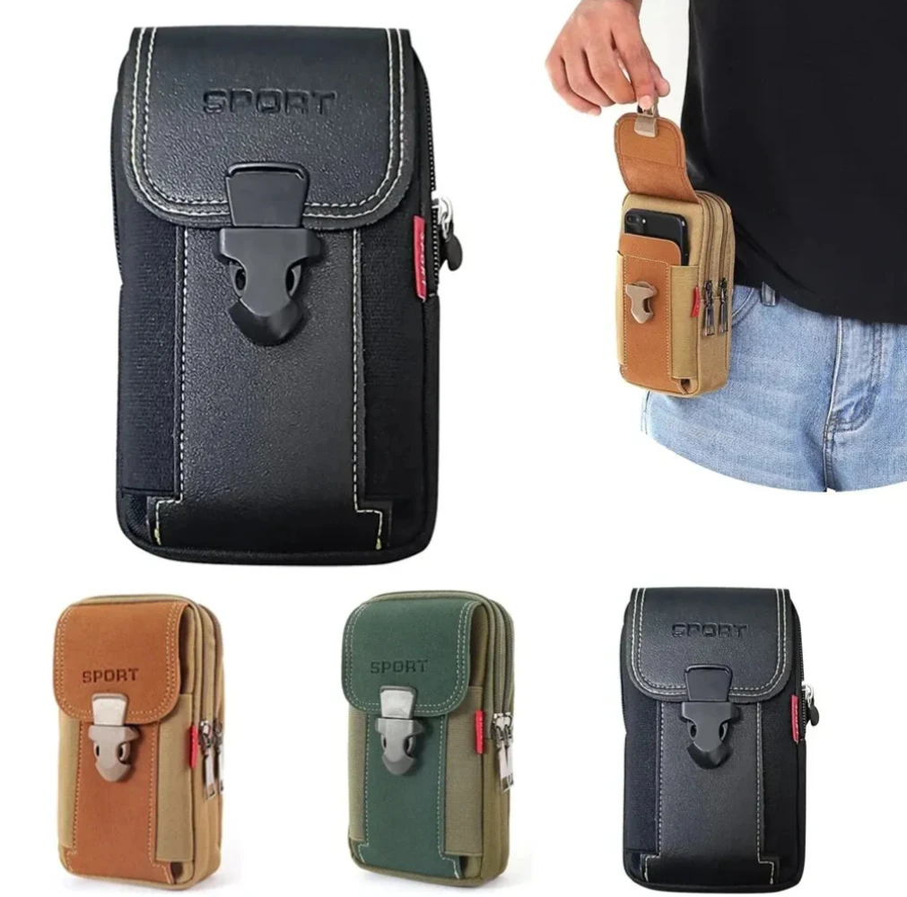 Man Belt Pouch Mobile Phone Bag for Men Phone Holster Bag Molle Waist Bag Pack Small Tactical Duty Belt Backpack Card Holder2025