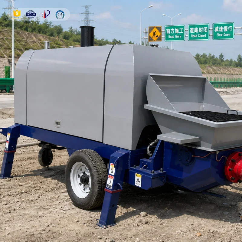 Professional Diesel Trailer Concrete Pump High Pressure Static Concrete Delivery Pump For Long Distance Pumping Applications