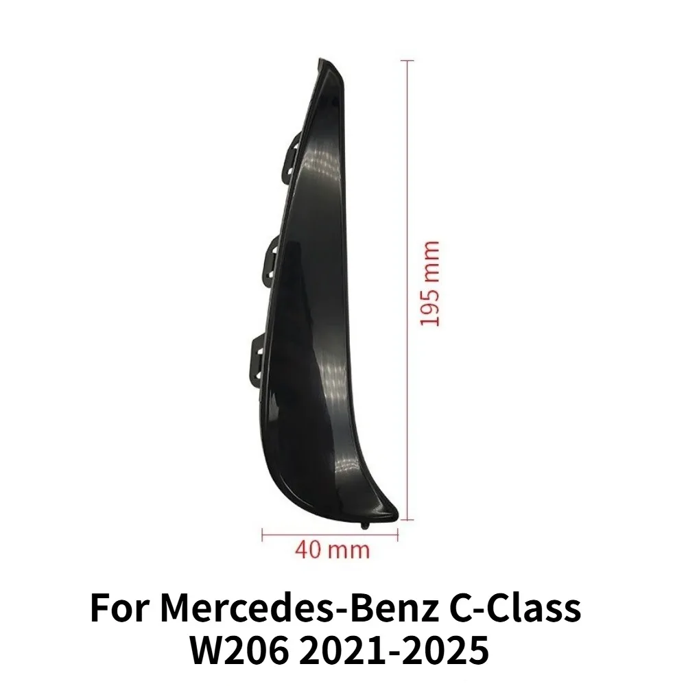 Black Front Bumper Air Vent Trim Canard Splitter For Mercedes C-Class W206 AMG Line 2068852902 A2068853002 Exterior Accessories
