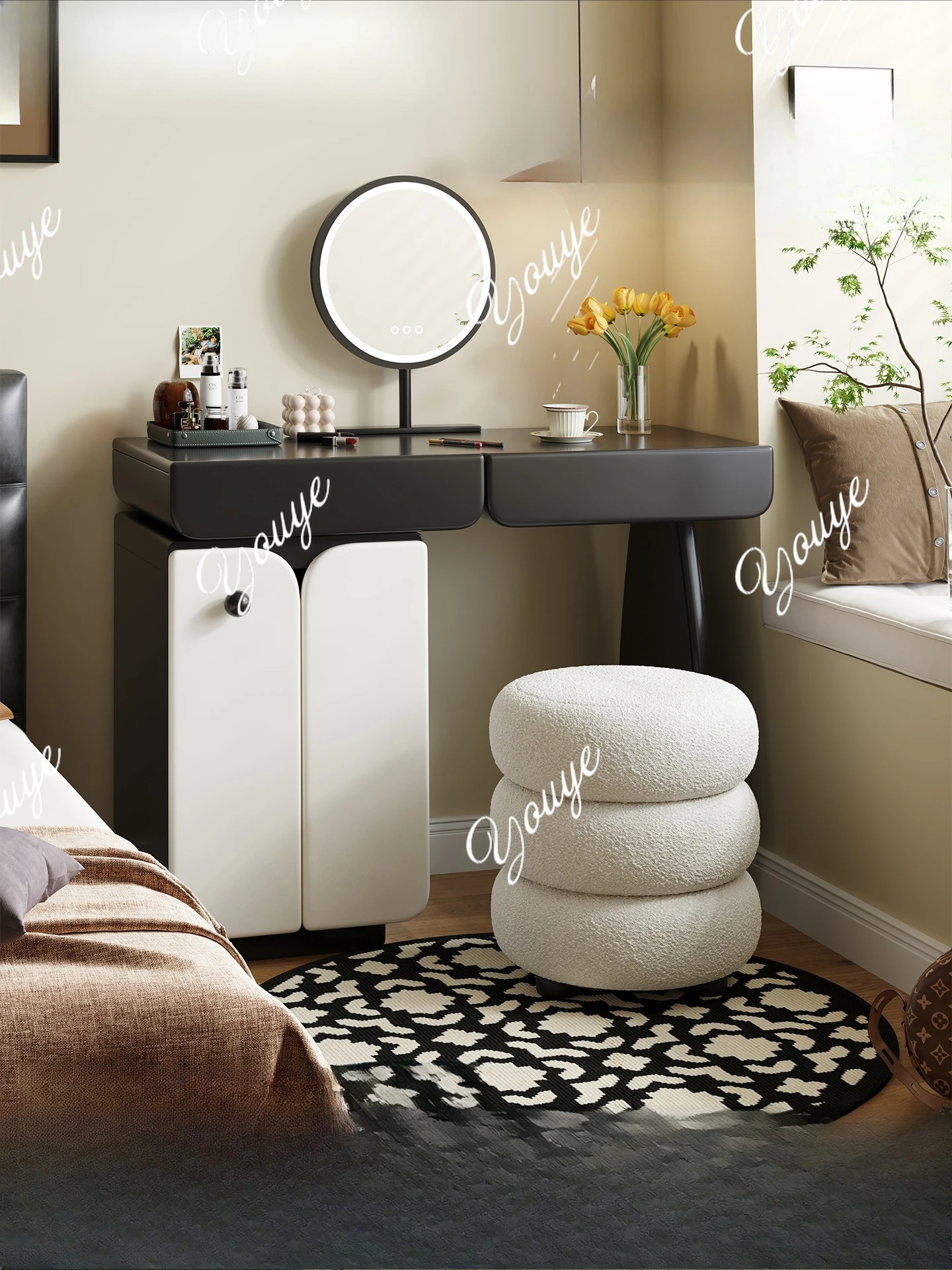 

Solid wood dresser chest integrated modern simple bedroom makeup table high-end storage designer