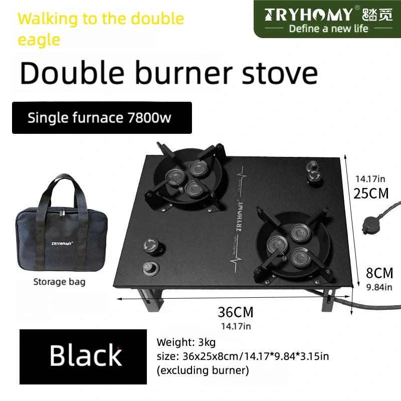 Tryhomy IGT التخييم الهائج النار مزدوجة حبة موقد للطي يندبروف موقد غاز موقد غاز IGT الجدول وحدة واحدة مزدوجة رئيس موقد #5