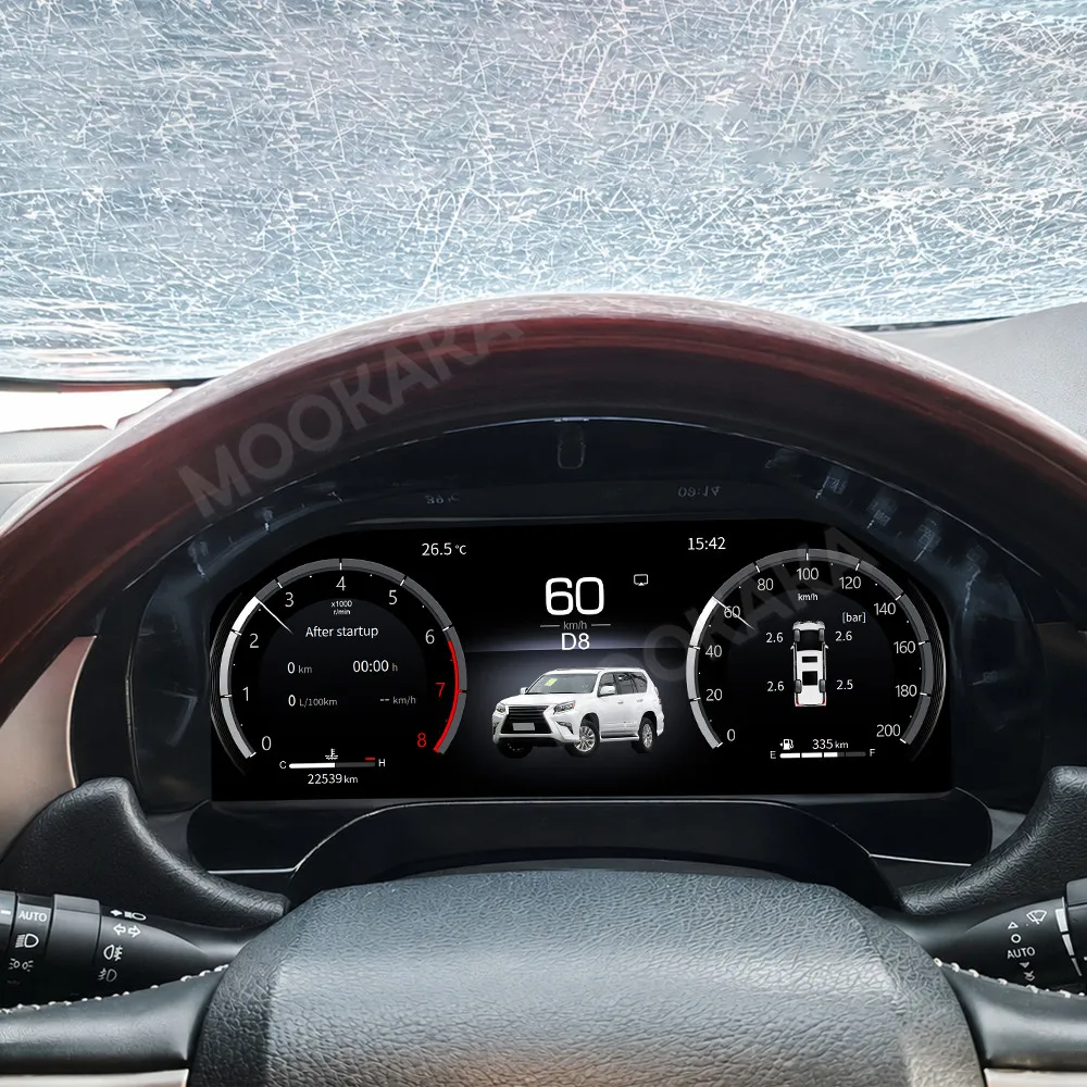 Car LCD Dashboard For Lexus GX 2010-2016 Digital Cluster Instrument Panel Cockpit Multifunctional Speedometer