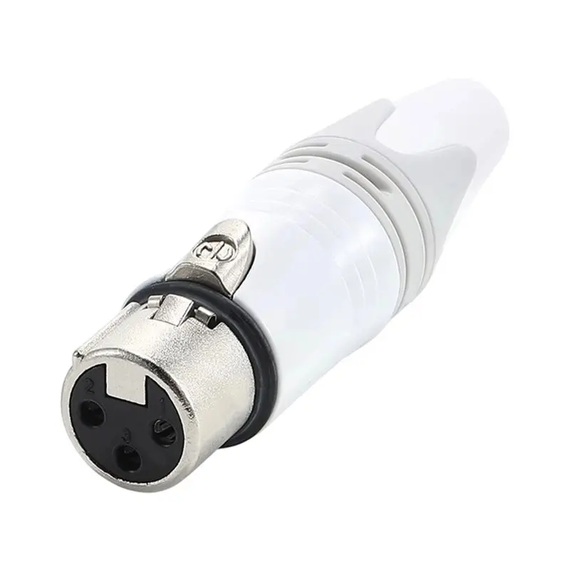 

New Arrivals-DIY Microphone Cable Connector White XLR Plug 3 Pins Silver Plated Female Neutrik NC3FXX-WT For Audio