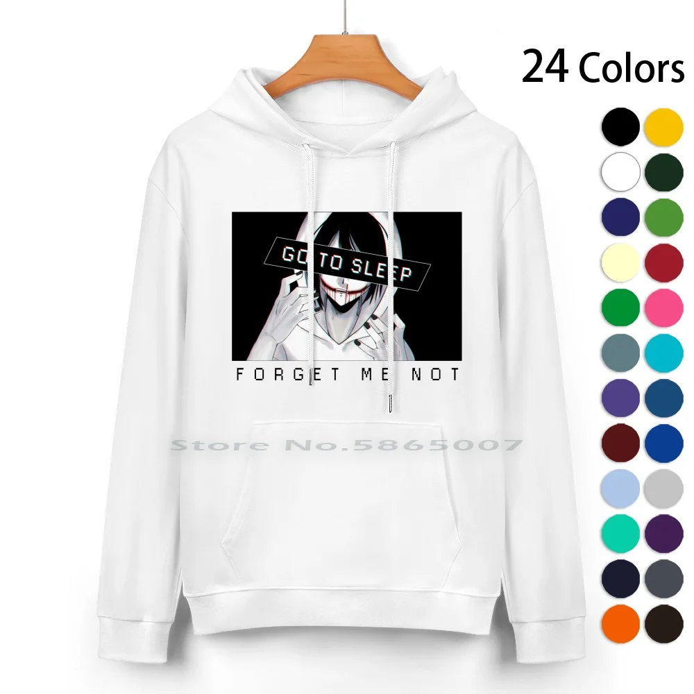 Forget Me Not Pure Cotton Hoodie Sweater 24 Colors Jeff The Killer Creepypasta Fan Art Fanart Snow Kiing Black And White