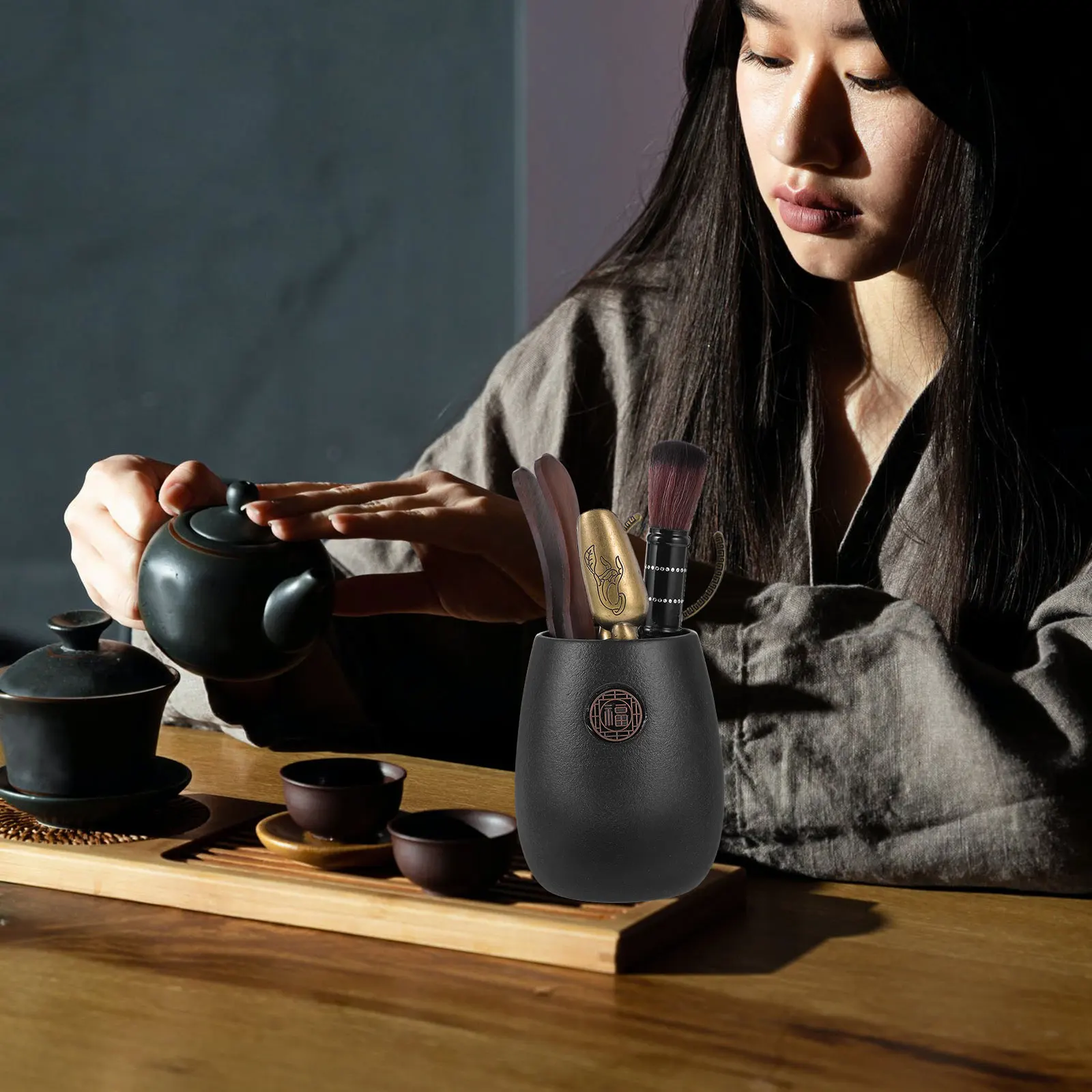 

1 set Tea Ceremony Six Gentlemen Set Ceramic Tools Accessories Art Kung Fu Utensils Making Kit Gift for Holiday Relatives Smooth