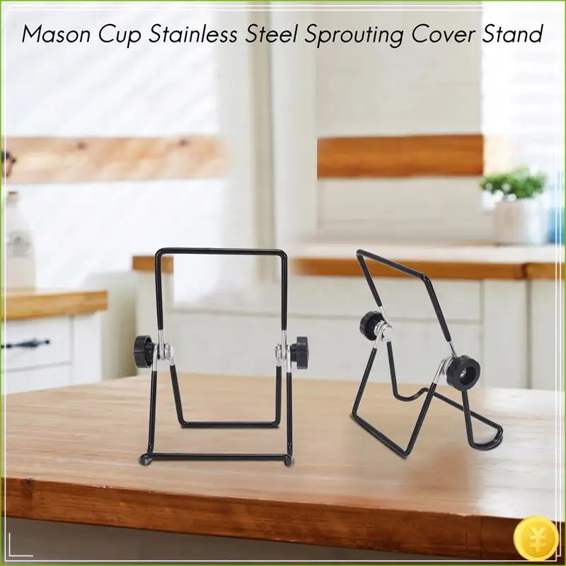 Sprouting Jar Mesh Lids Kit - 4 Pcs Sprouting Lids Stainless Steel Screen 2 Sprouting Stands Pack Foldable Adjustable