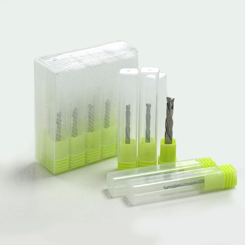 

10Pcs 3.175/4/6mm Two Flutes Spiral Carbide Mill Tool Cutters - UP And DOWN Cut for CNC Router, Compression Wood End Mill Cutter