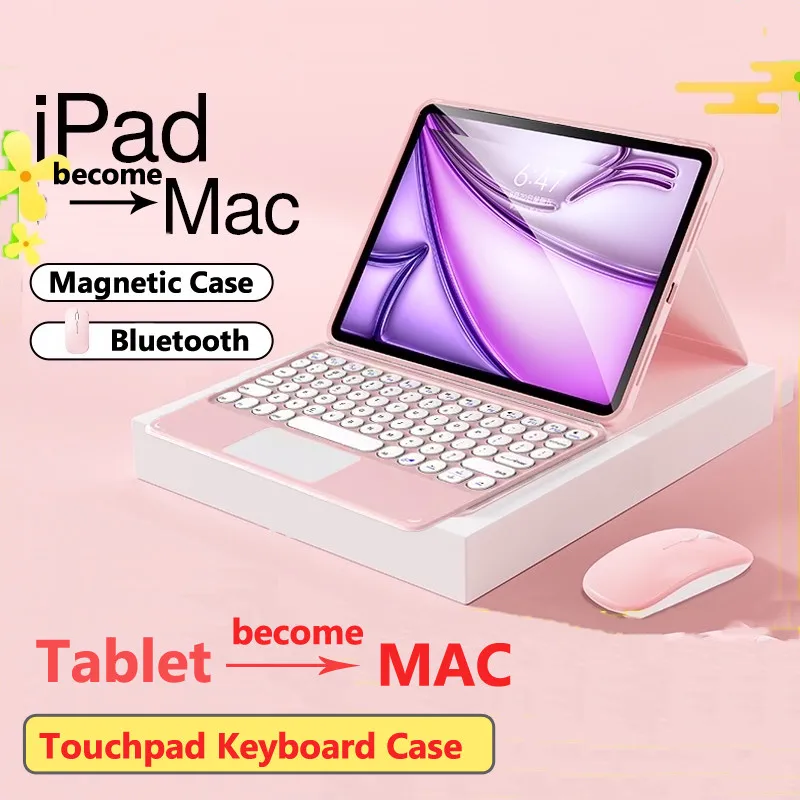 

For Xiaomi Pad Mini 2025 8.8 Inch for Redmi K Pad 8.8 MiPad SE 8.7" 2024 Touchpad Keyboard Detachable Magnetic Folio Stand Case