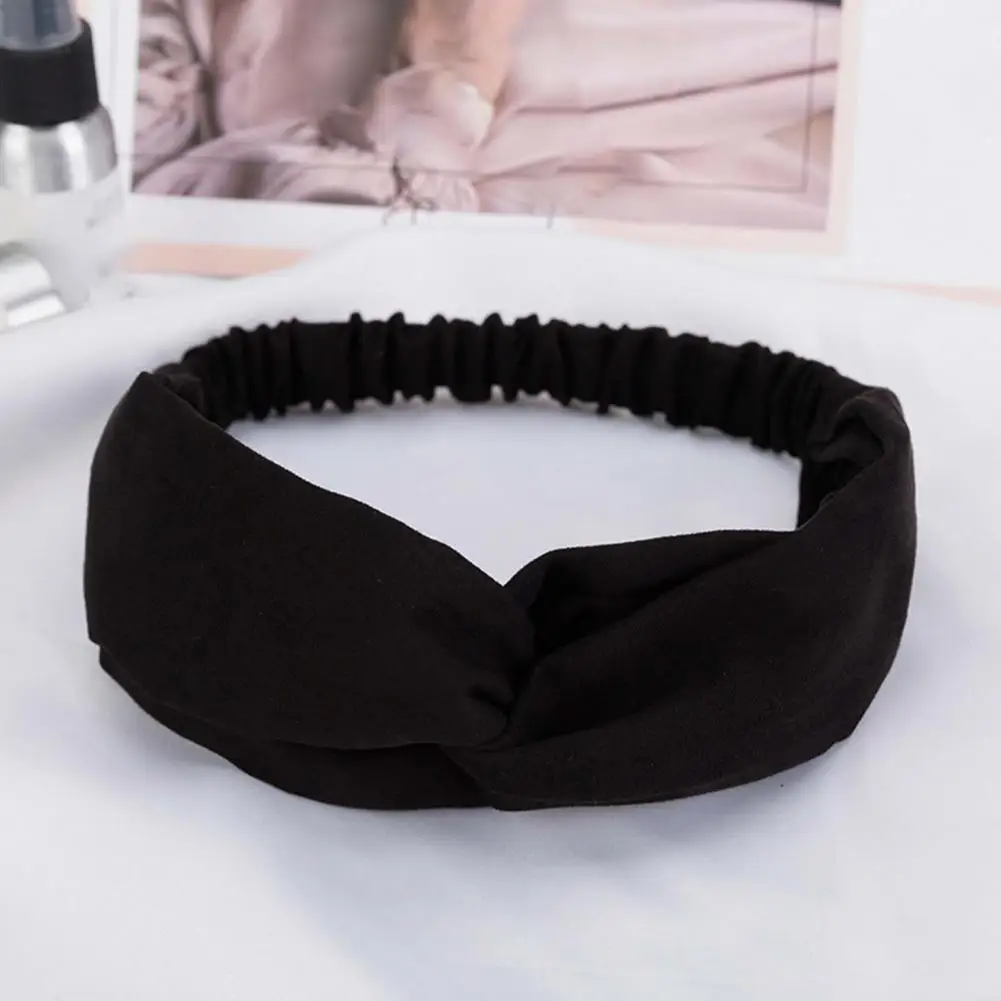 Solid Color Makeup Headband Faux Suede Women Boho Headband Vintage Cross Spa Head Wrap Wrap Neck Head Hair Accessories