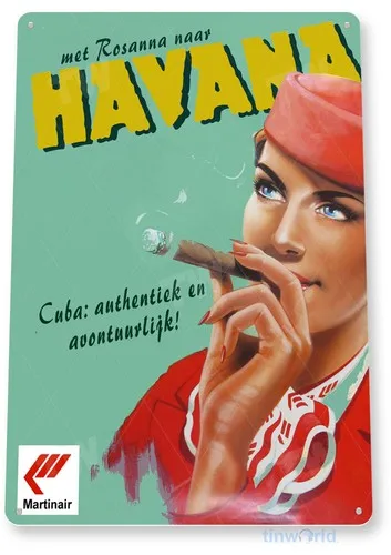 TIN SIGN Martinair Cuban Cigar Havana Tobacco Smoke Shop Bar Sign A119 --Tin Sign