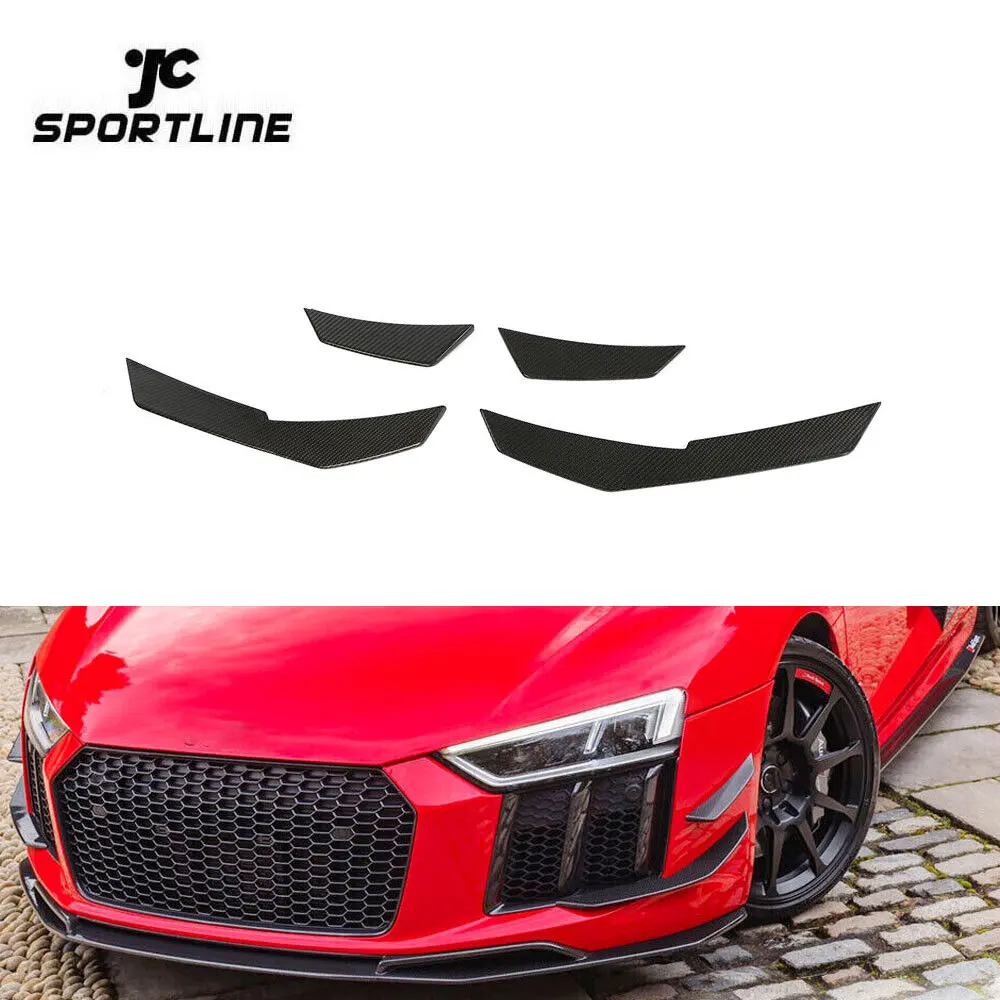 Dry Carbon Fiber R8 V10 Front Lower Lip Splitter For Audi R8 V10 Spyder Convertible 2-Door 2016-2018